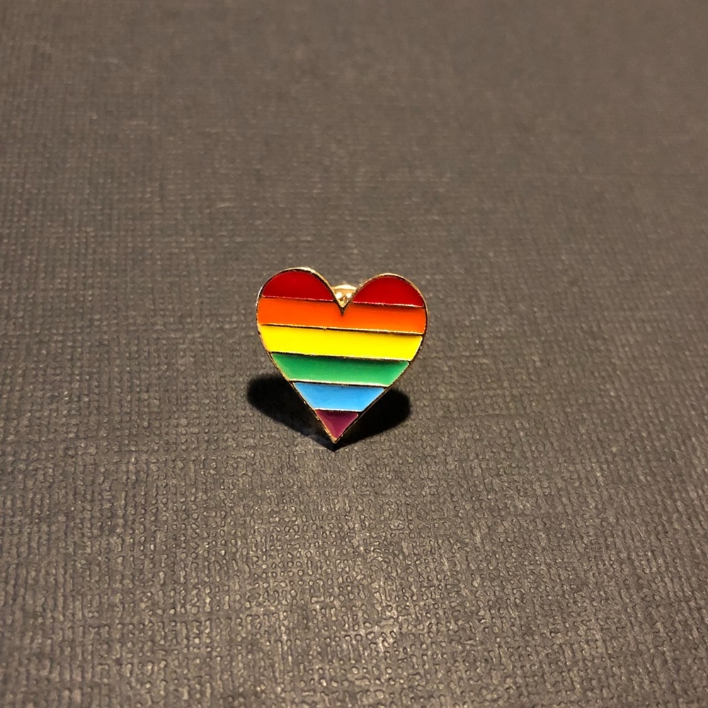 Pride Heart Enamel Pin - Picture 2 of 3